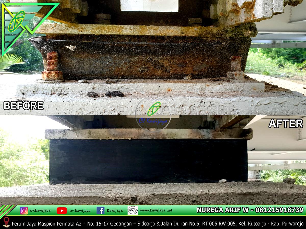 Penggantian Elastomer Jembatan Air Pilang - Belitung