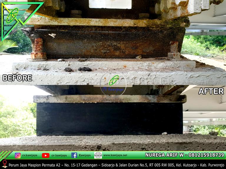 Penggantian Elastomer Jembatan Air Pilang - Belitung
