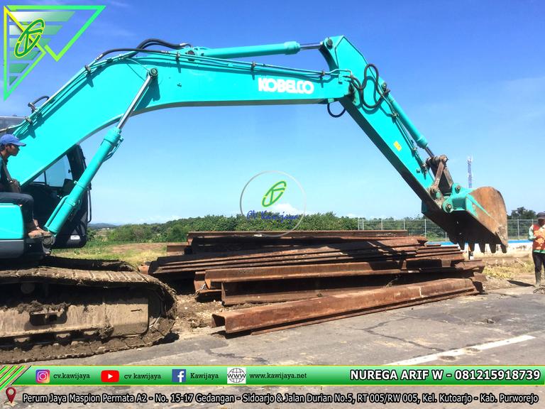 Pemancangan Sheet Pile Baja Jembatan Kali keruh - Jawa Tengah