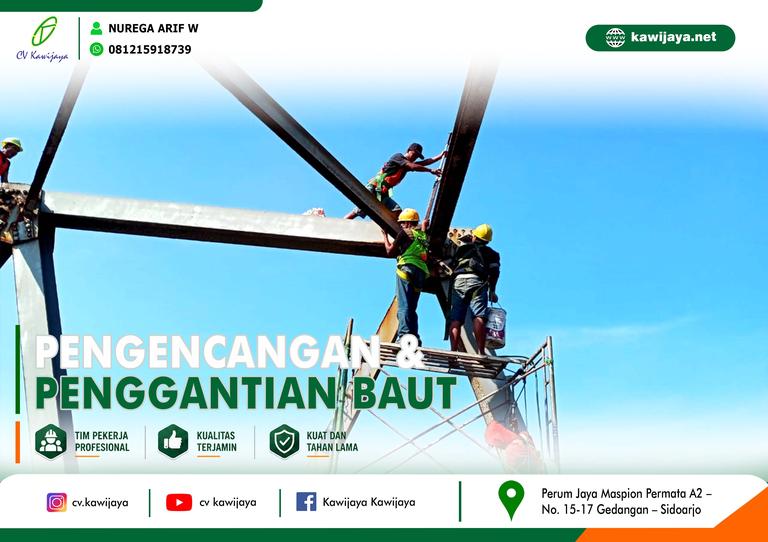 Pengencangan baut Jembatan Cidahon - Garut
