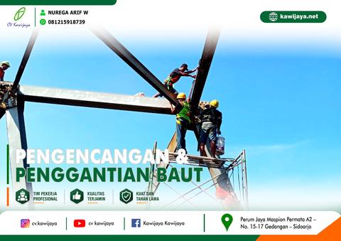 Pengencangan baut Jembatan Cidahon - Garut