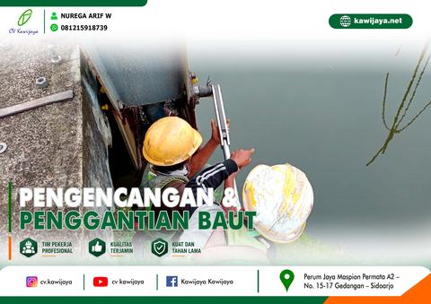 Pengencangan baut Jembatan Cidahon - Garut