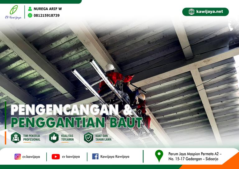 Pengencangan baut Jembatan Cidahon - Garut