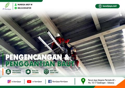 Pengencangan baut jembatan citanguluk - Cidaun