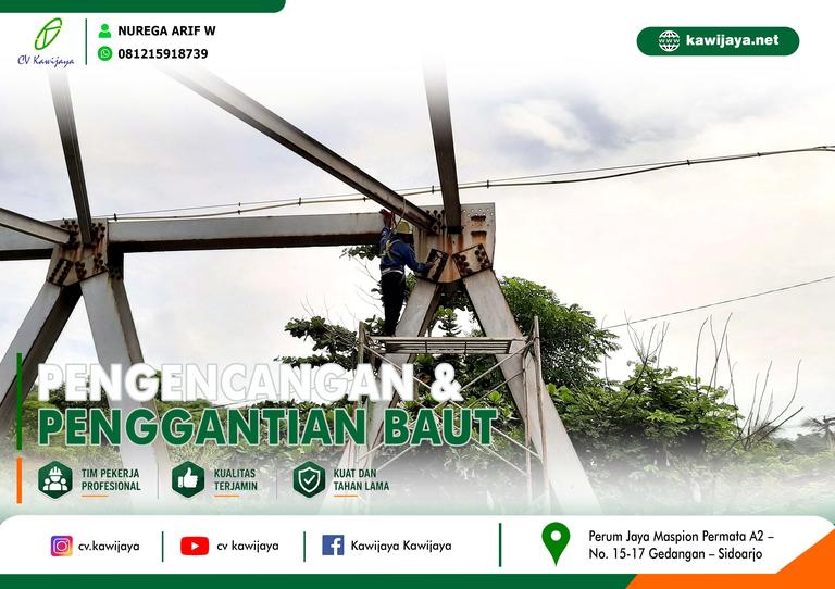 Pengencangan Baut Jembatan Lemau - Bengkulu