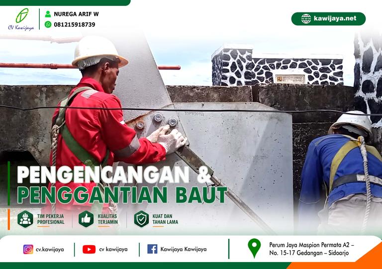 Pengencangan baut Jembatan Cidahon - Garut