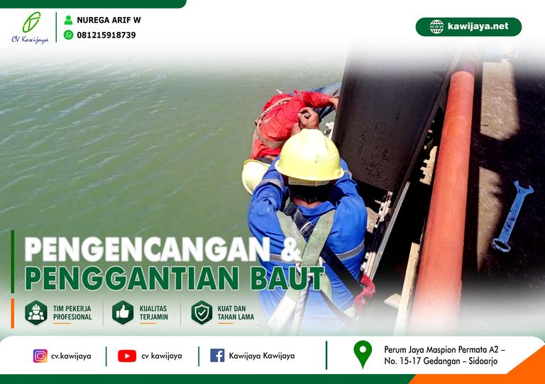 Pengencangan baut Jembatan Cidahon - Garut