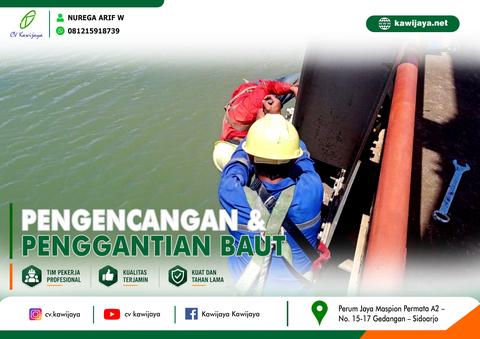 Pengencangan baut jembatan citanguluk - Cidaun