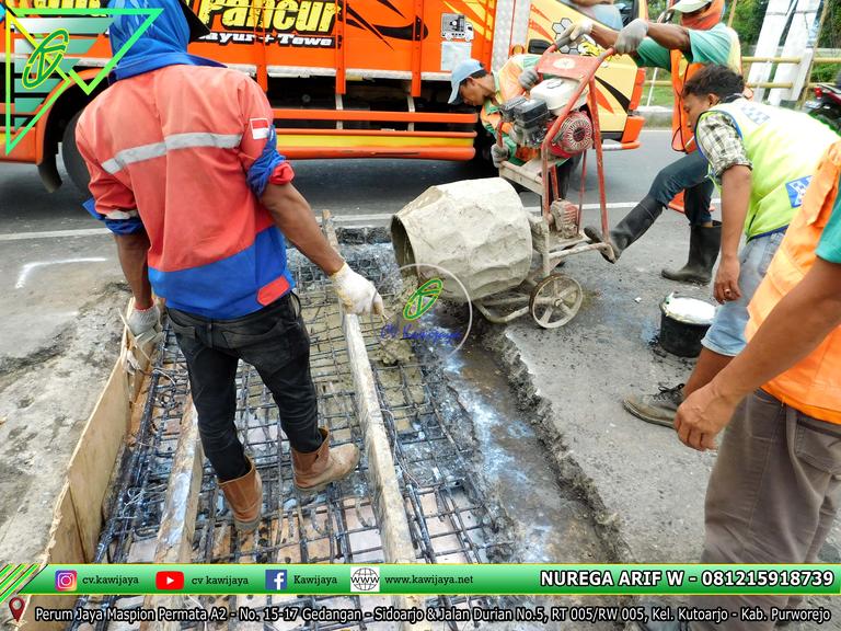 Patching Beton Mutu Tinggi Lantai Jembatan Sumur Panggang, Tegal - Jawa Tengah