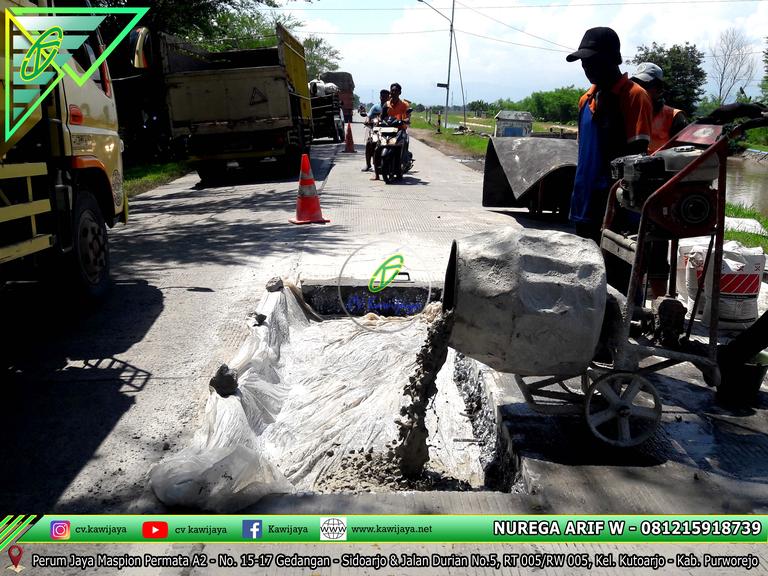 Patching Beton Mutu Tinggi Jalan Brebes - Jawa Tengah