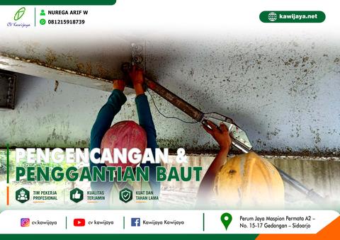 Pengencangan baut Jembatan Cidahon - Garut