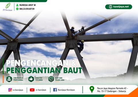 Pengencangan baut jembatan citanguluk - Cidaun