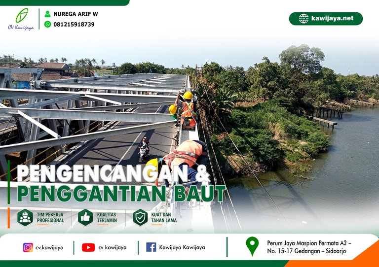 Pengencangan Baut Jembatan Cipunegara - Indramayu
