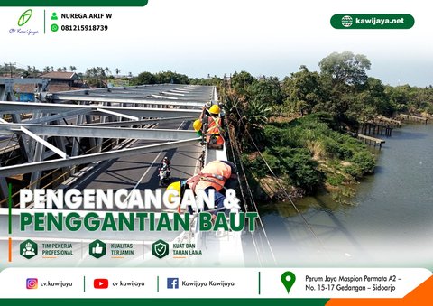 Pengencangan Baut Jembatan Cipunegara - Indramayu