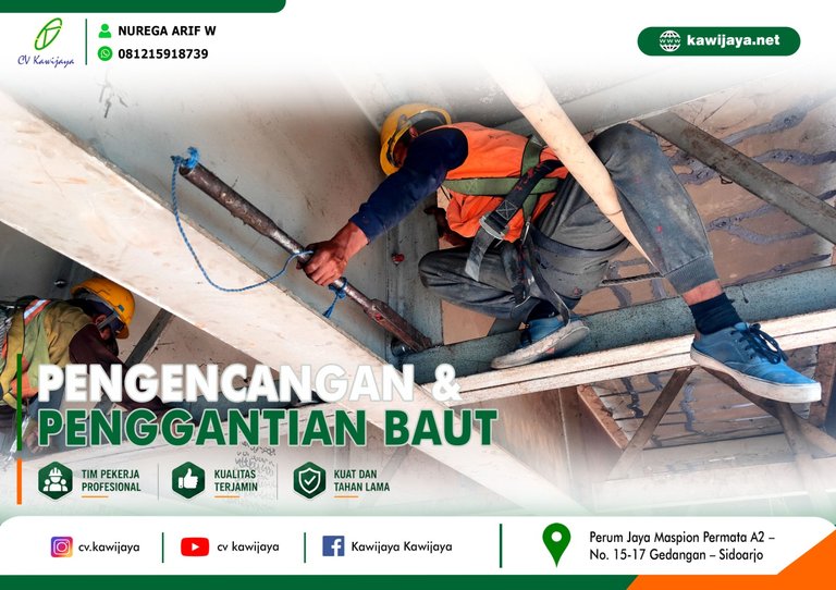 Pengencangan Baut Jembatan Cipunegara - Indramayu