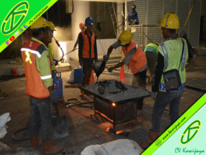 Pemasangan Expansion Joint Asphaltic Plug Di Proyek Waskita Bandara A. Yani Semarang